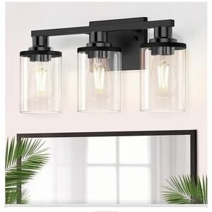 #6742 DORESshop 20 Inch Bathroom Light Fixtures, 3-Light Black Bathroom Lighting